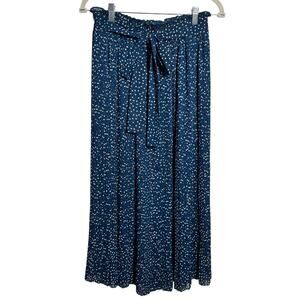 Zara Polka Dot Maxi Midi Skirt Women S Blue White Pleated Preppy Modest Tradwife